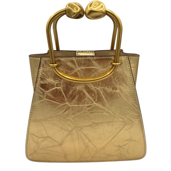 NEW Cult Gaia Maxine Bag Gold Brass Leather - Picture 5 of 9